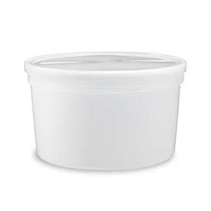 1 Gallon Food Grade Round Container With Lid - Translucent -