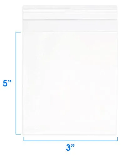 3” X 5” (200/1000 Pack) Clear Resealable Cellophane Cello Bags Self Seal - Fits 3X5 Prints Photos Cookies Candy Treat Party Favors - Pack It Chic