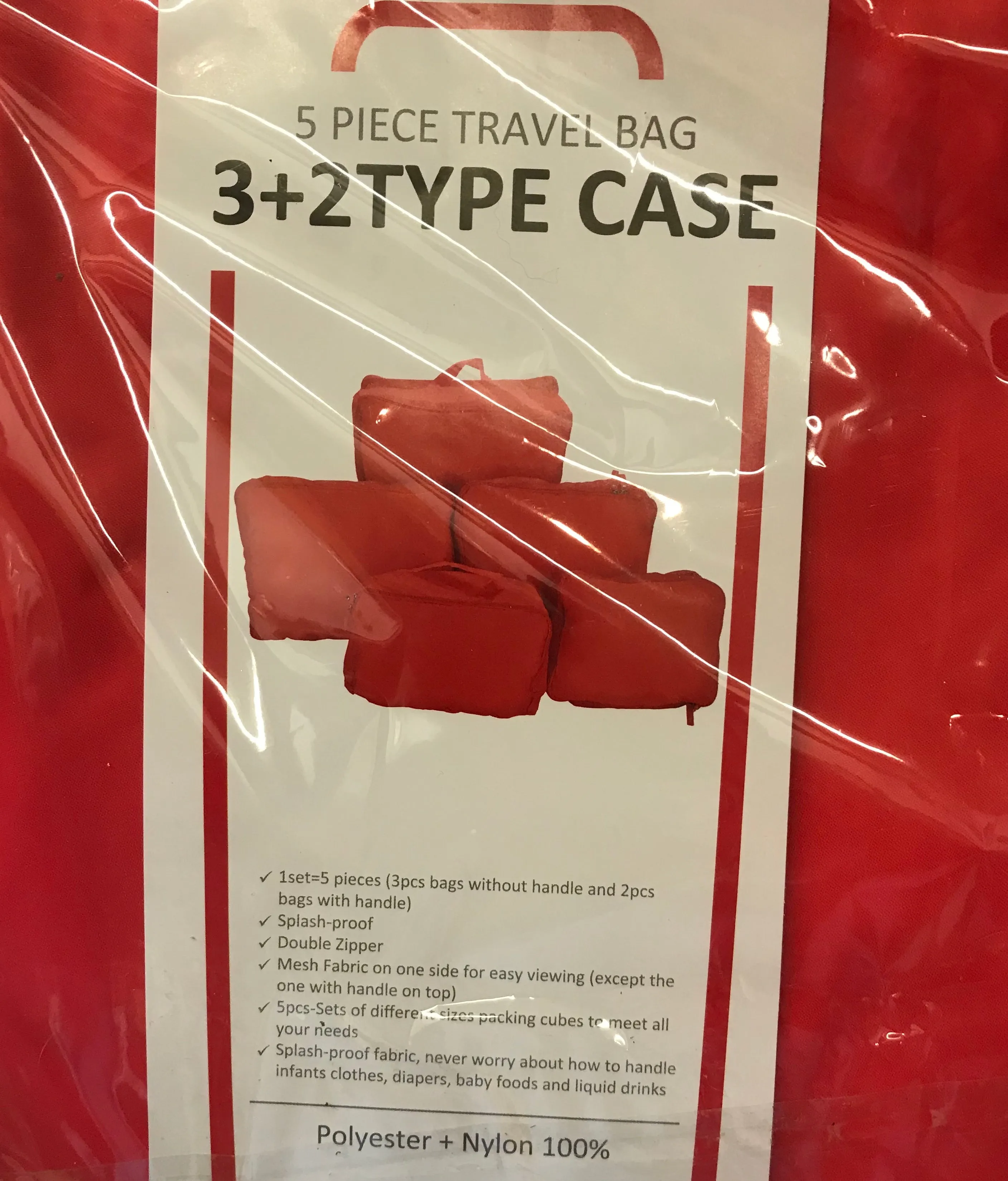 5-Piece Travel & Home Bag Organizer Set! Lightweight Nylon, Mesh! Splash Proof, double zipper. Great for home use too!