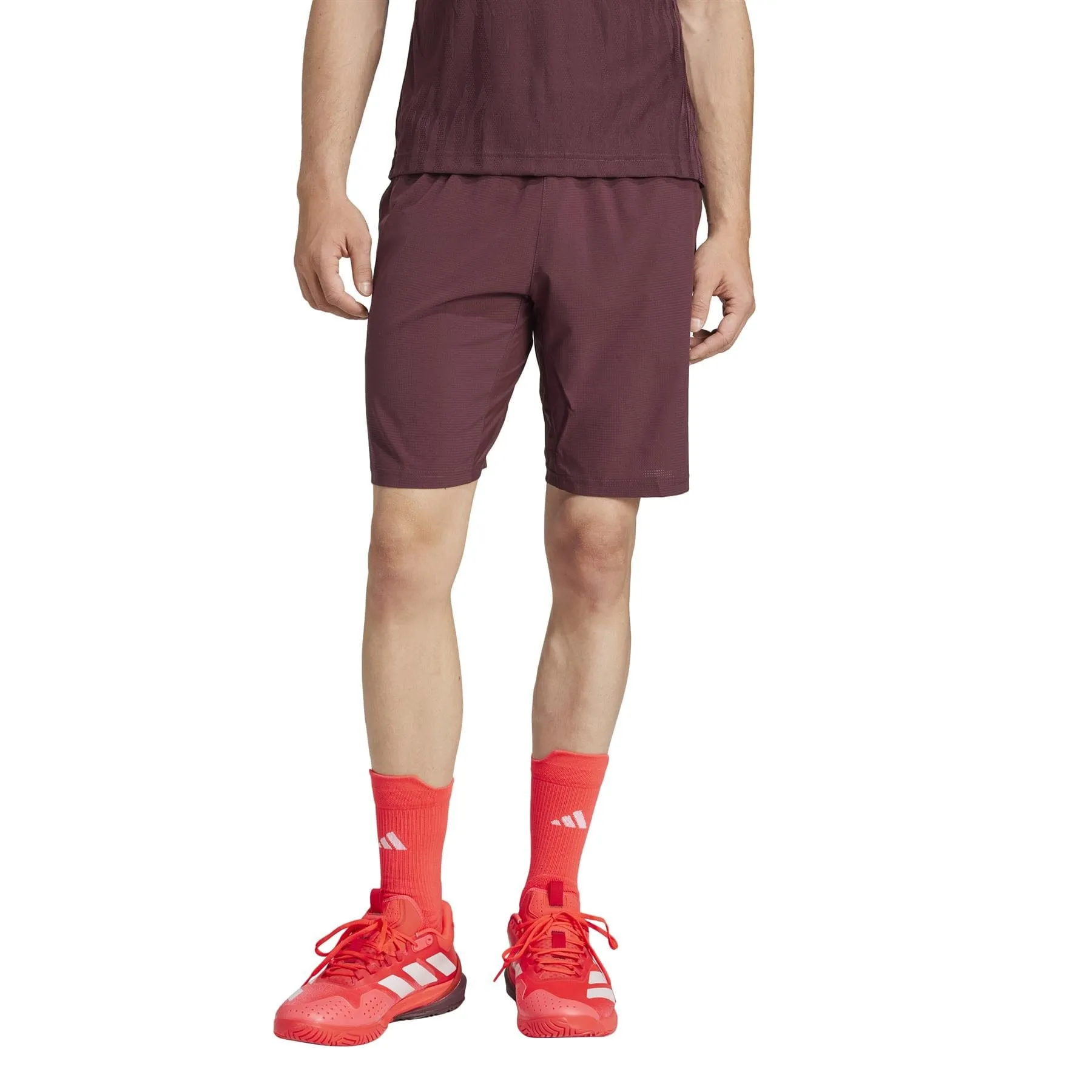 ADIDAS Ergo Mens Badminton Shorts - Ruby