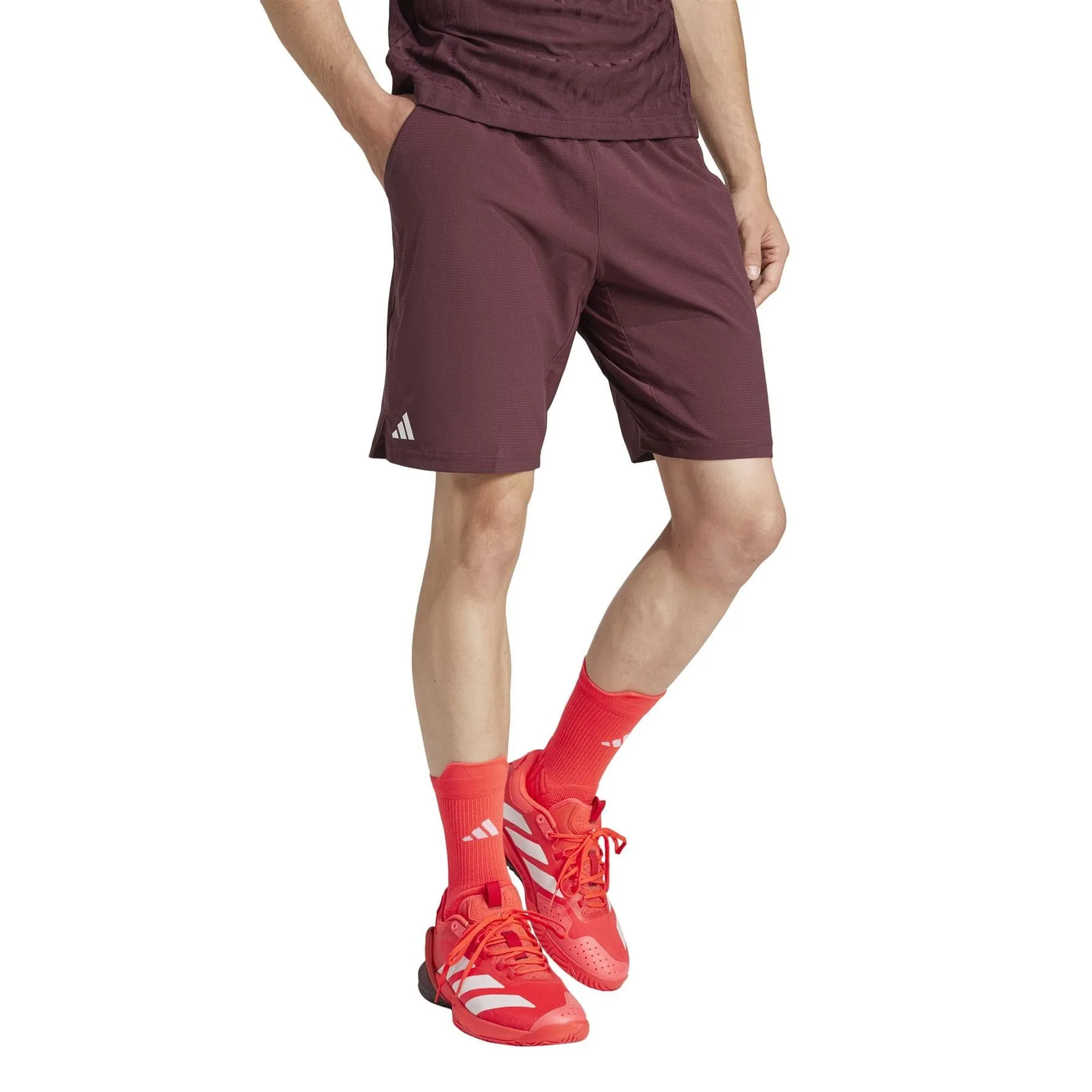 ADIDAS Ergo Mens Badminton Shorts - Ruby