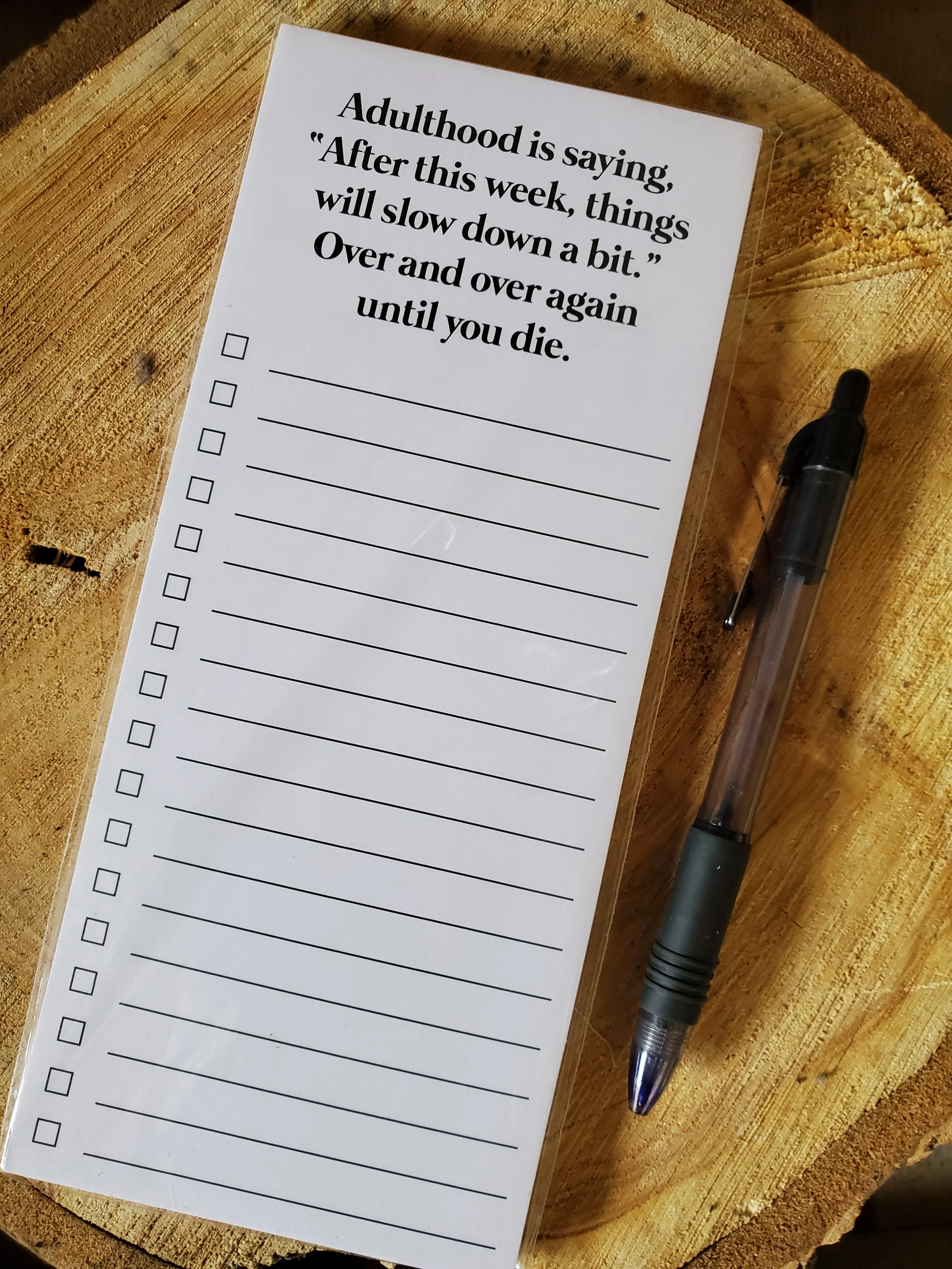 Adulthood Notepad