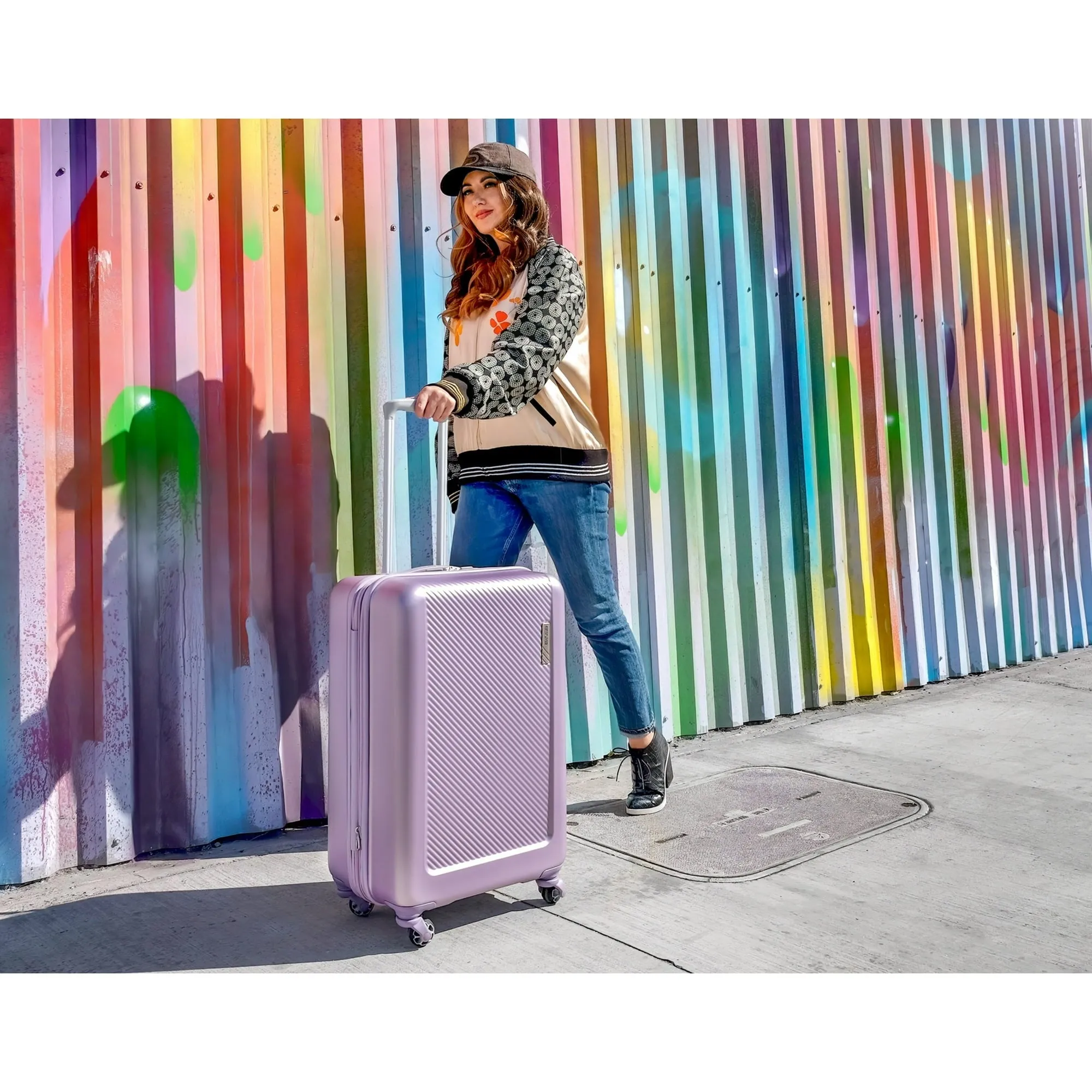 American Tourister Ikon 24" Hardside Spinner Luggage, Purple - open_box