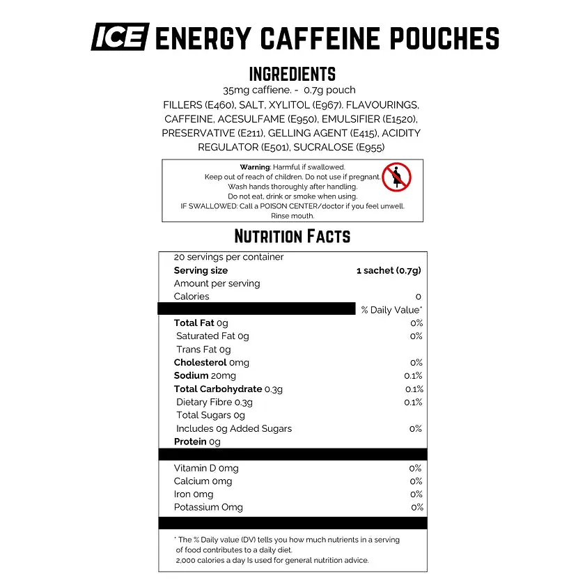 Aus Caff ICE Energy Pouches