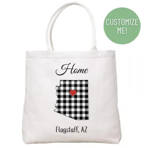 Buffalo Check State Heart Tote Bag