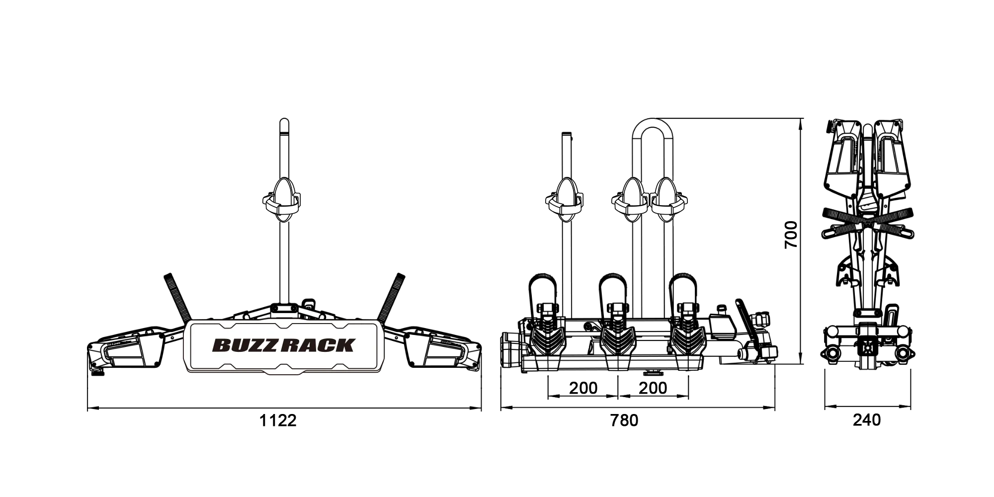 BuzzRack Eazzy 3 Bike Ball Mount Folding platform Rack