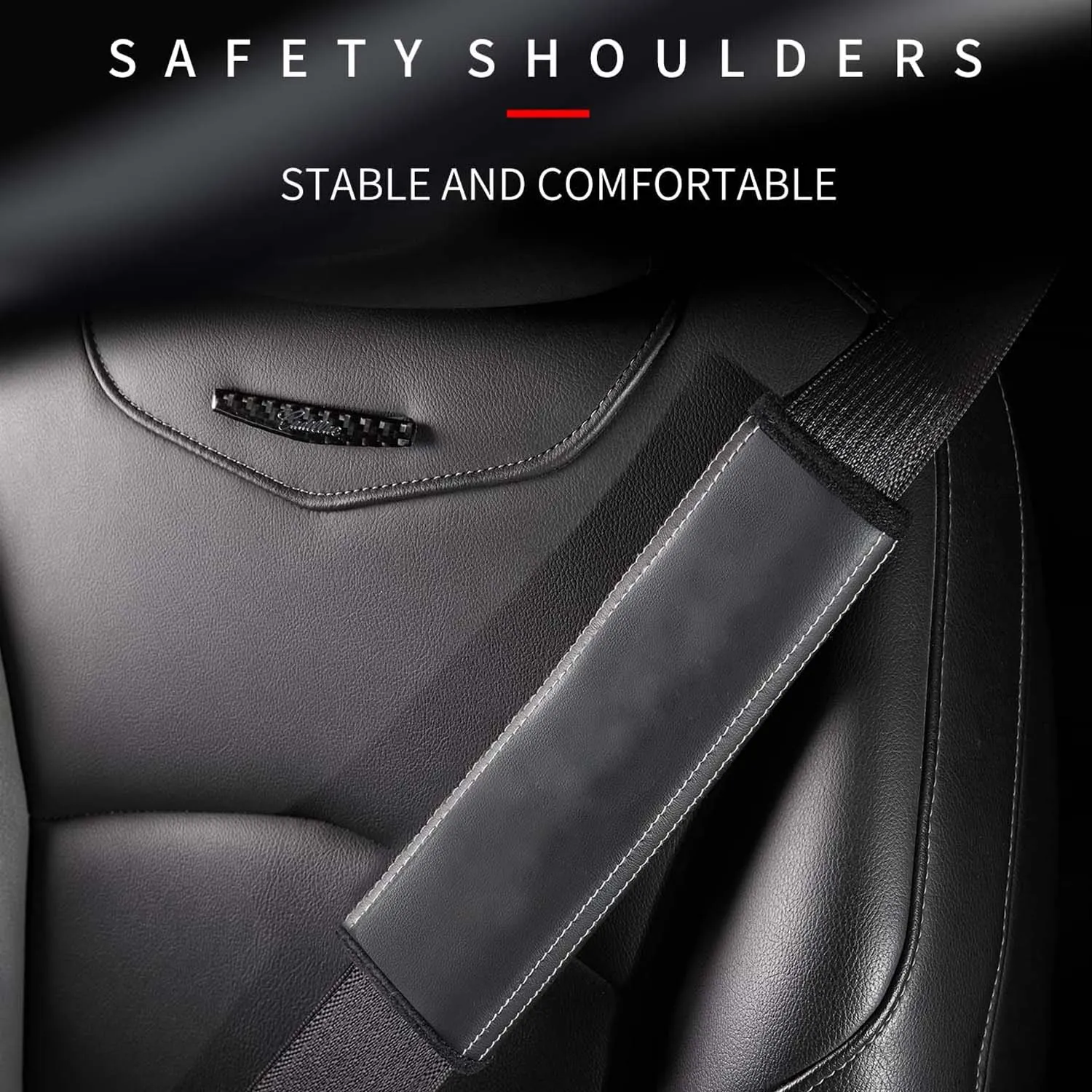 Car Seat Belt Covers (2PCS), Custom Fit For Your Cars, Microfiber Leather Seat Belt Shoulder Pads for More Comfortable Driving, Car Accessories MY13994