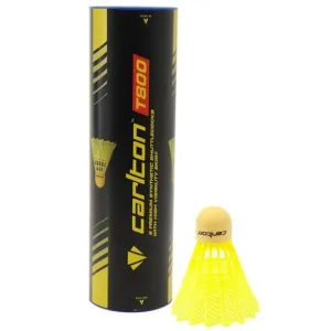 Carlton T800 Yellow Medium Badminton Nylon Shuttles / Shuttlecocks - Tube 6