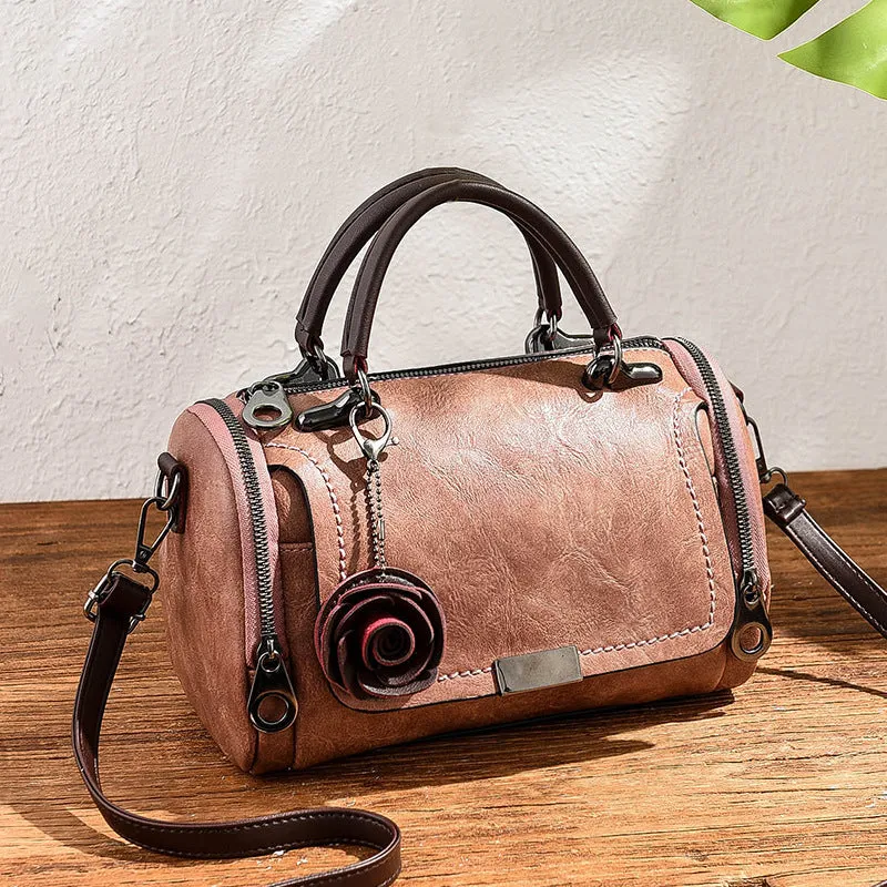 Casual Style Flower Pendant Korean Pillow Crossbody Bags