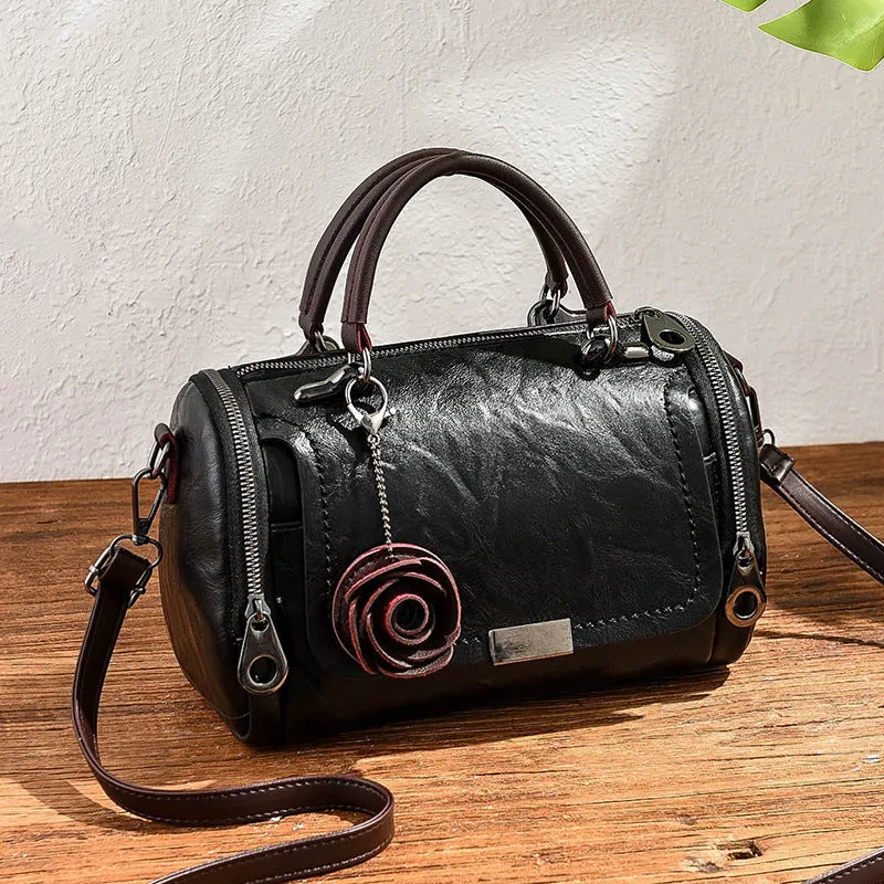 Casual Style Flower Pendant Korean Pillow Crossbody Bags