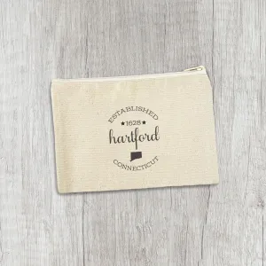 Circle Estd, City, State - Canvas Zipper Pouch