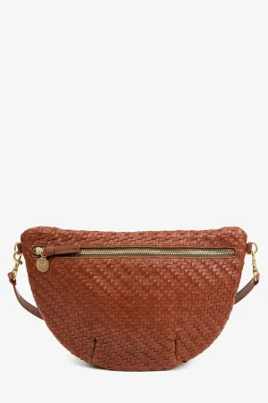 Clare V Grande Fanny in Hazelnut Woven Zig Zag