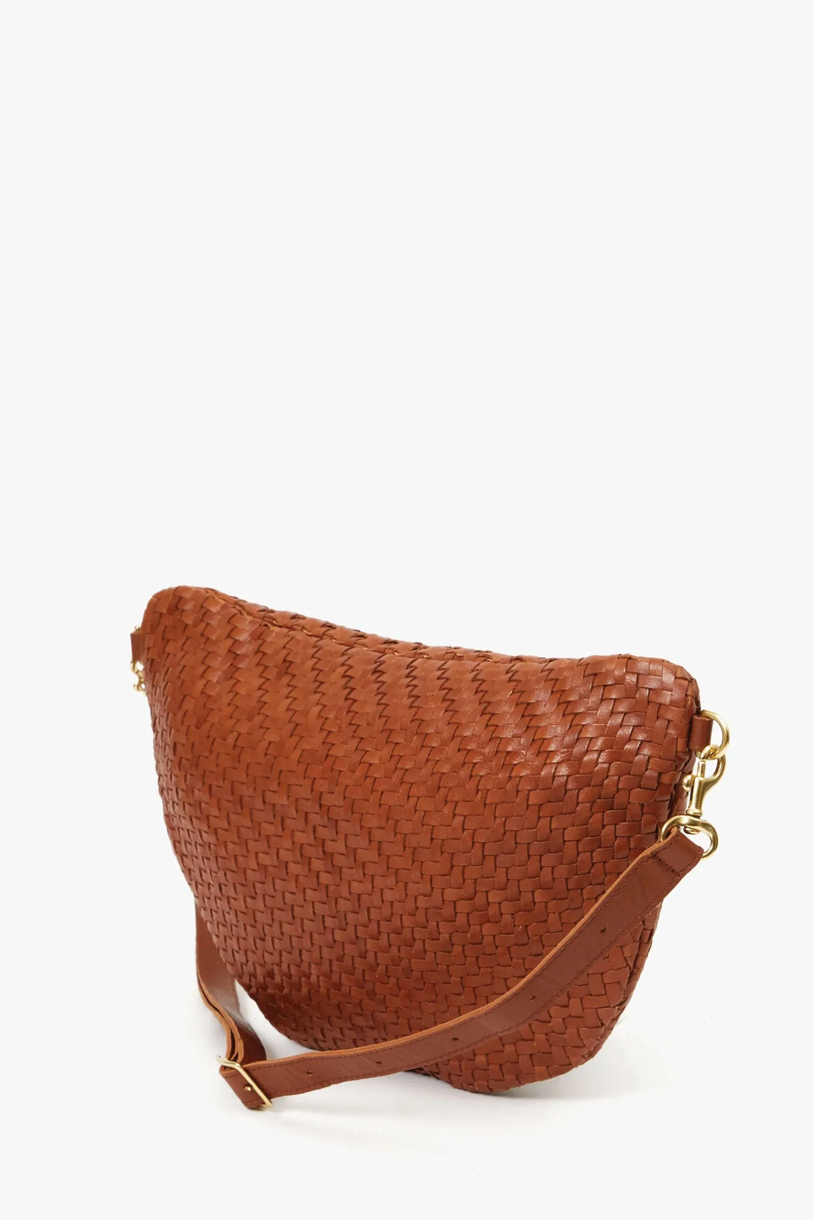 Clare V Grande Fanny in Hazelnut Woven Zig Zag