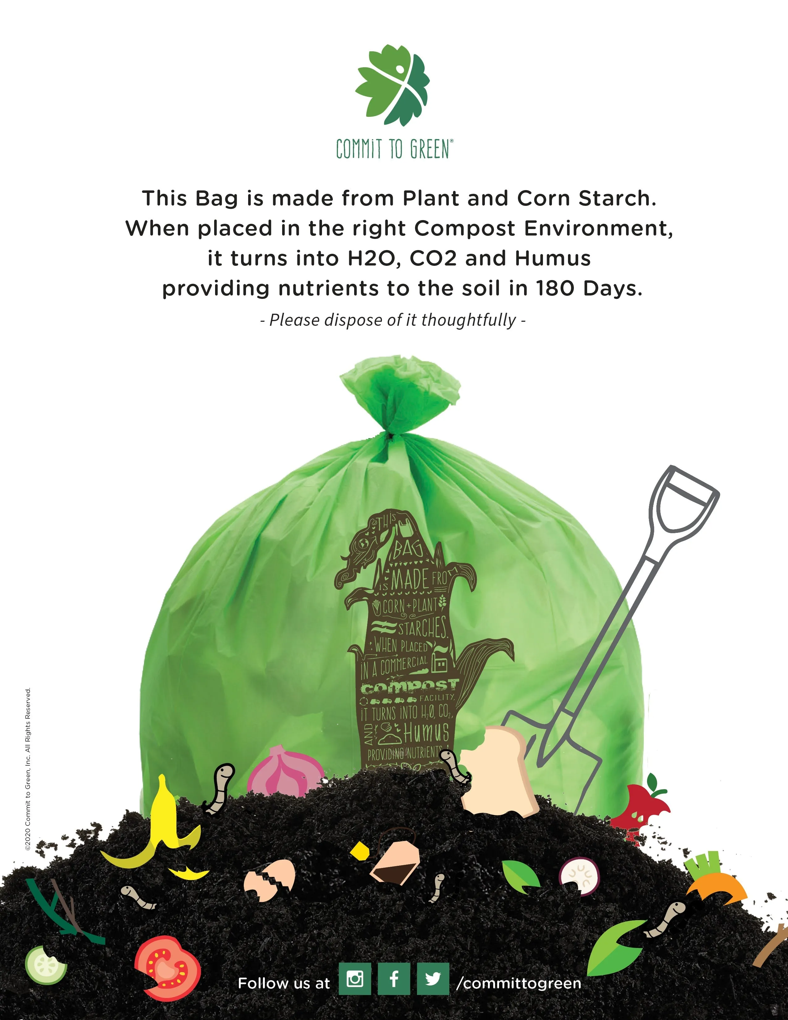 Compostable Food Scrap Bags<br>3 Gallon x2