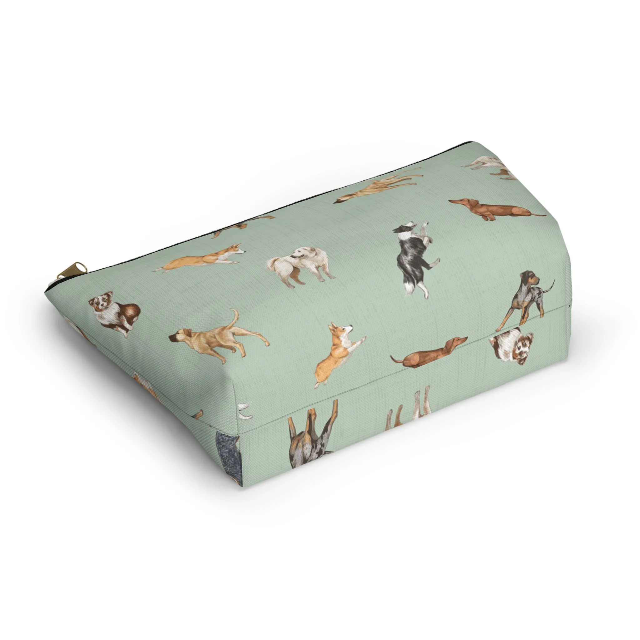 Cow Dogs Pencil Pouch in Mint