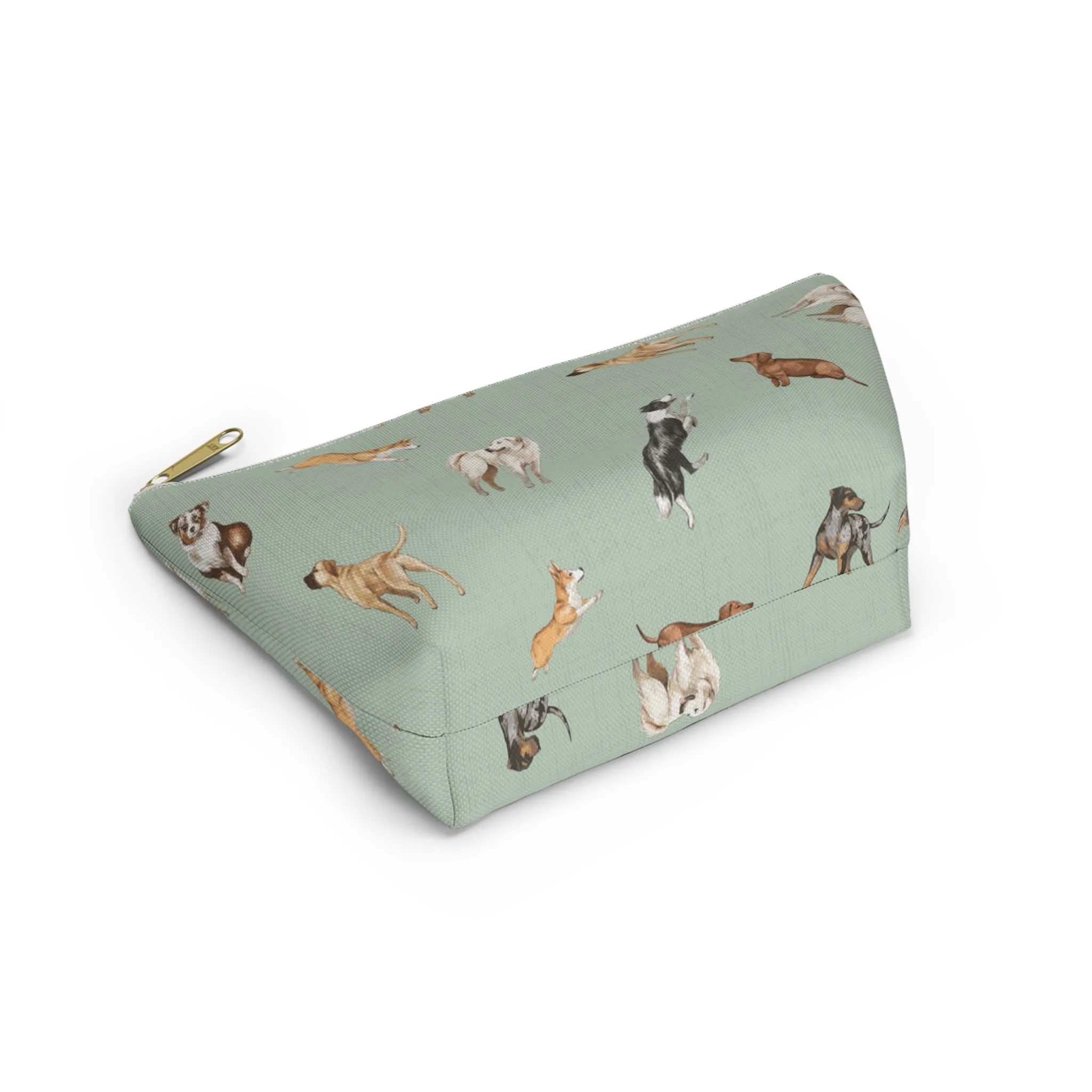Cow Dogs Pencil Pouch in Mint