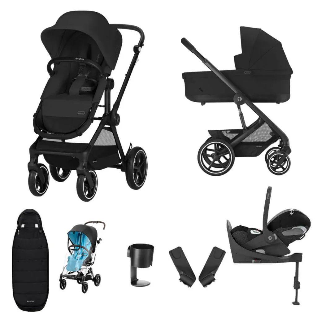 CYBEX EOS Comfort Bundle Travel System with Aton B2 I-SIZE and Gold Footmuff - Moon Black