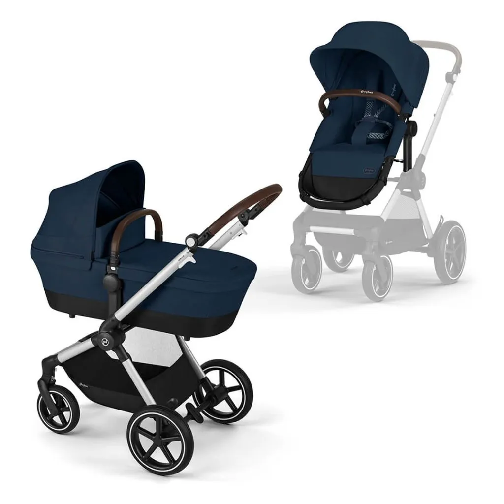 CYBEX EOS Comfort Bundle Travel System with Aton B2 I-SIZE and Snogga Footmuff - Ocean Blue