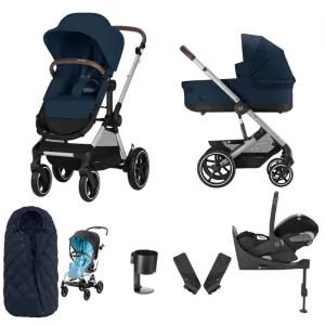 CYBEX EOS Comfort Bundle Travel System with Aton B2 I-SIZE and Snogga Footmuff - Ocean Blue