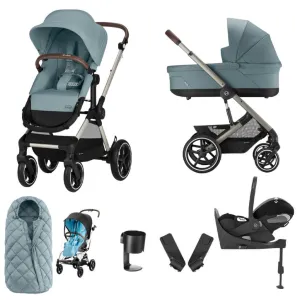 CYBEX EOS Comfort Bundle Travel System with Aton B2 I-SIZE and Snogga Footmuff - Sky Blue