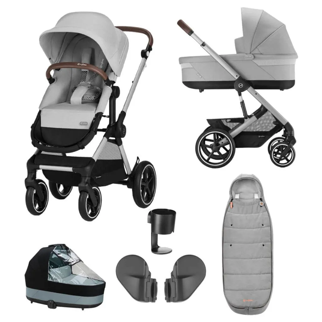 CYBEX EOS Travel System Essential Bundle with Gold Footmuff - Lava Grey