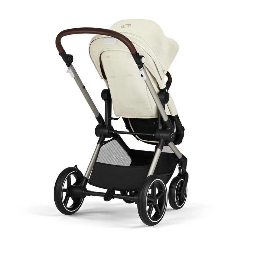 CYBEX EOS Travel System Essential Bundle with Gold Footmuff - Seashell Beige