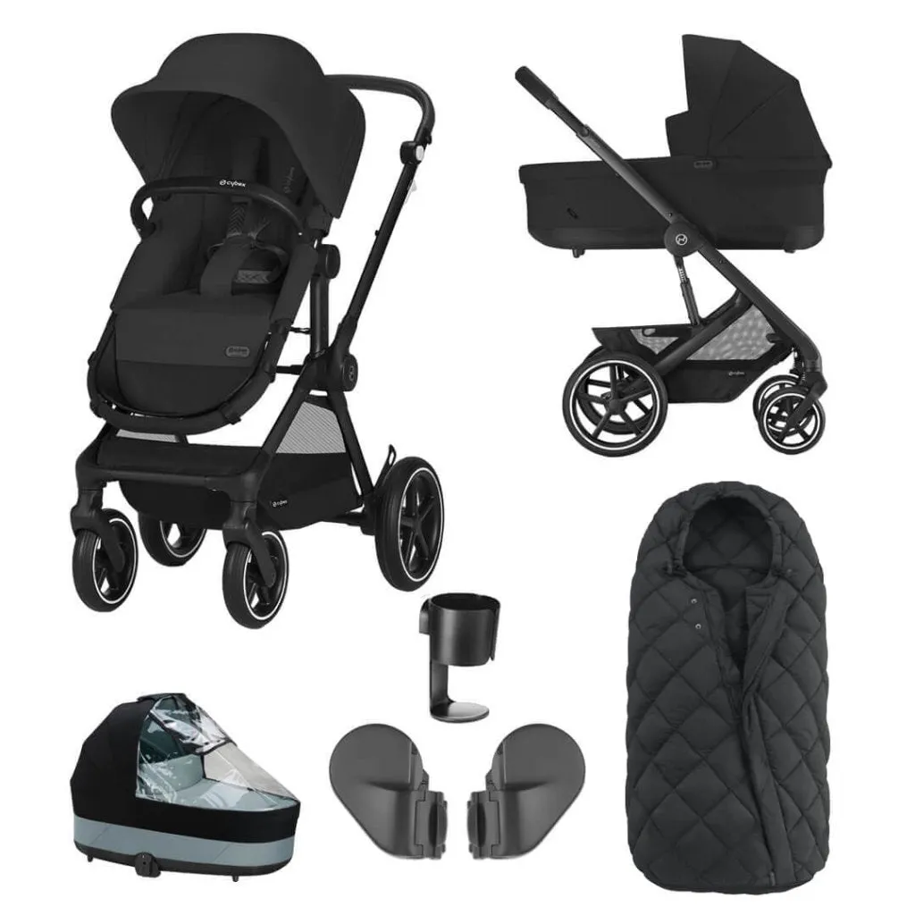 CYBEX EOS Travel System Essential Bundle with Snogga Footmuff - Moon Black