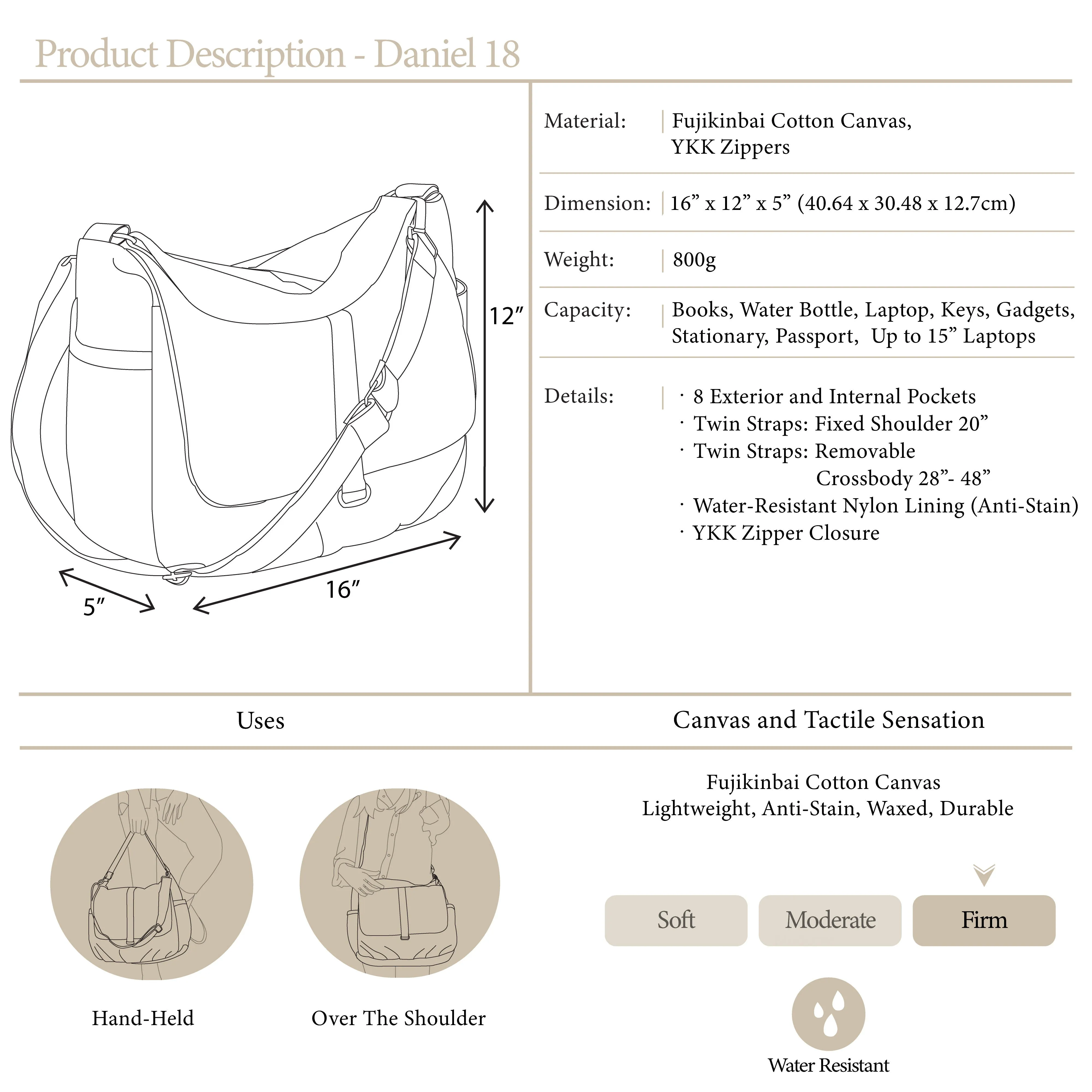 Daniel 18 Honey Brown | Messenger Bag