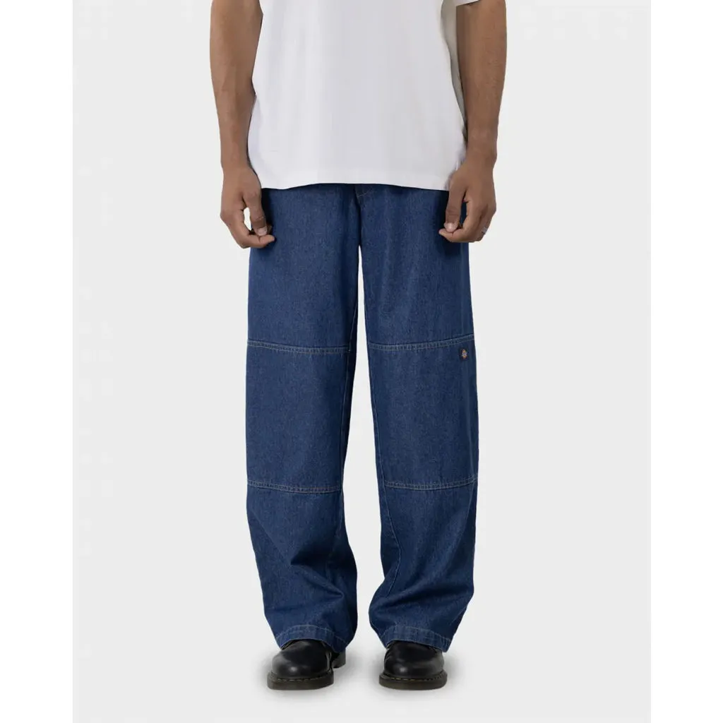 DICKIES 85-283 DOUBLE KNEE LOOSE FIT DENIM PANT - STONE WASHED INDIGO