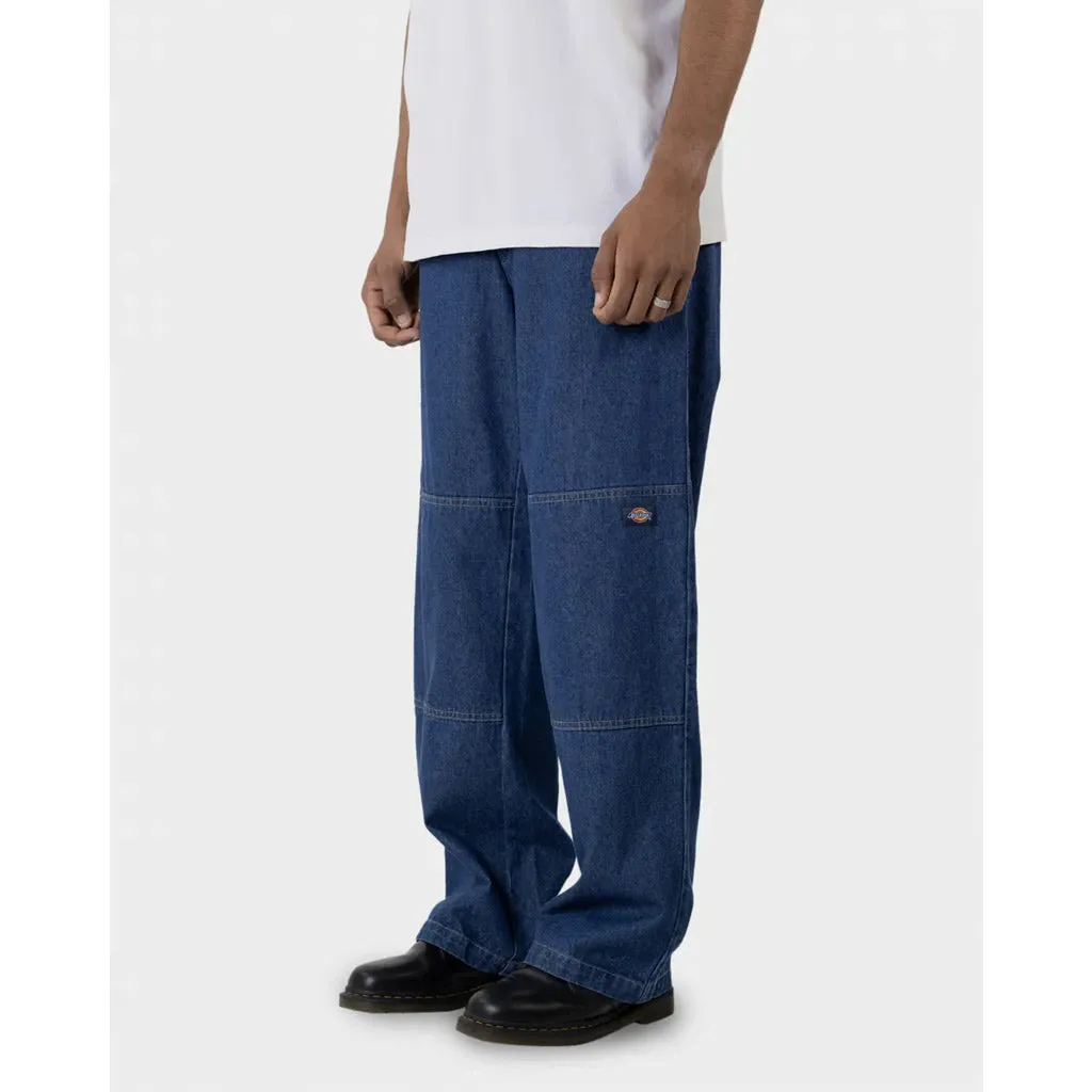 DICKIES 85-283 DOUBLE KNEE LOOSE FIT DENIM PANT - STONE WASHED INDIGO