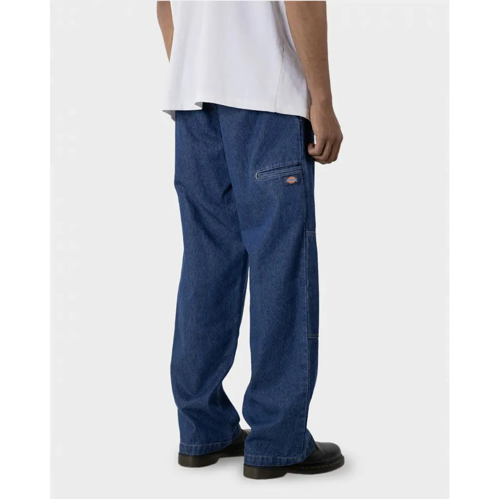 DICKIES 85-283 DOUBLE KNEE LOOSE FIT DENIM PANT - STONE WASHED INDIGO