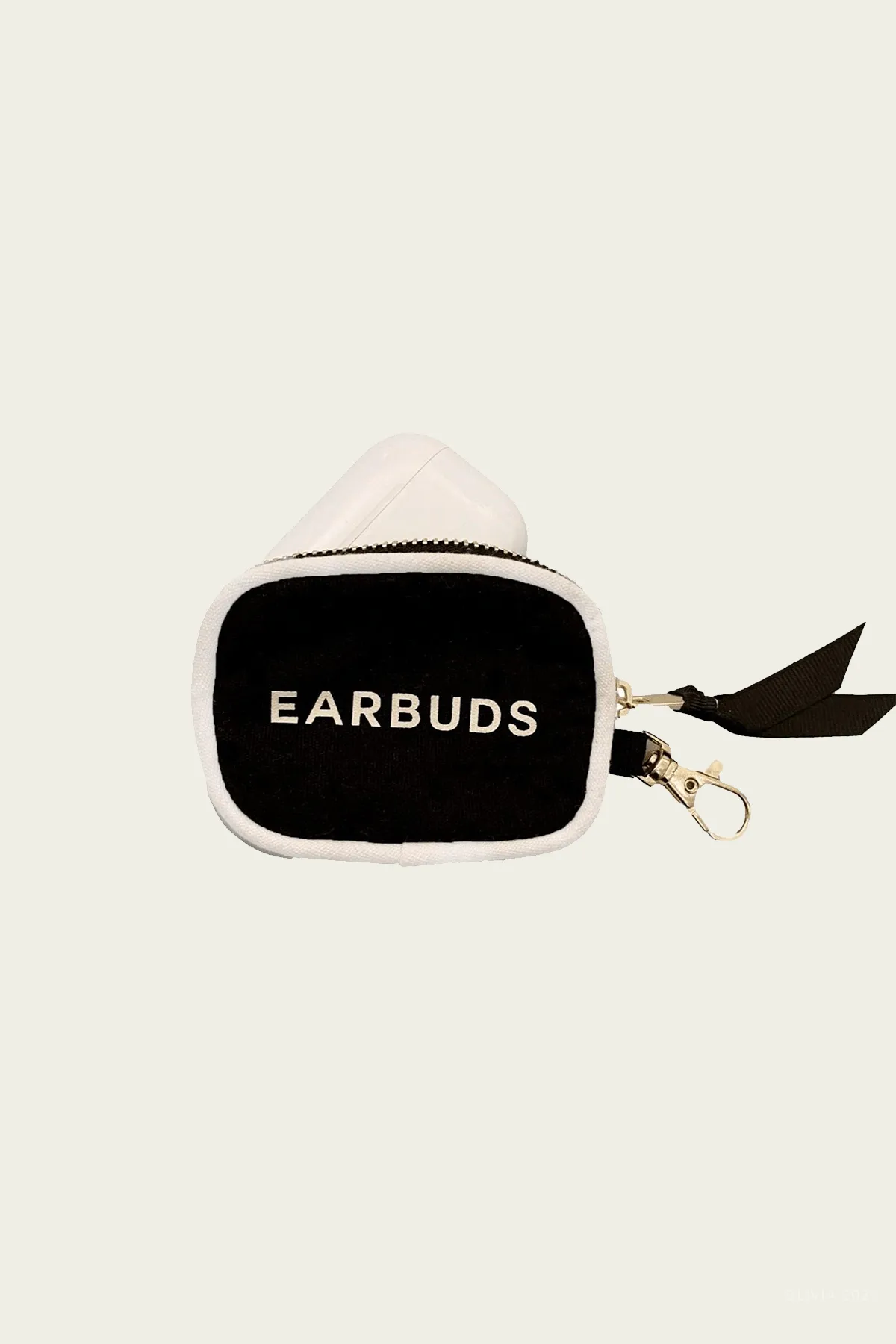 Earbuds/Airpods Case with Clasp in Black