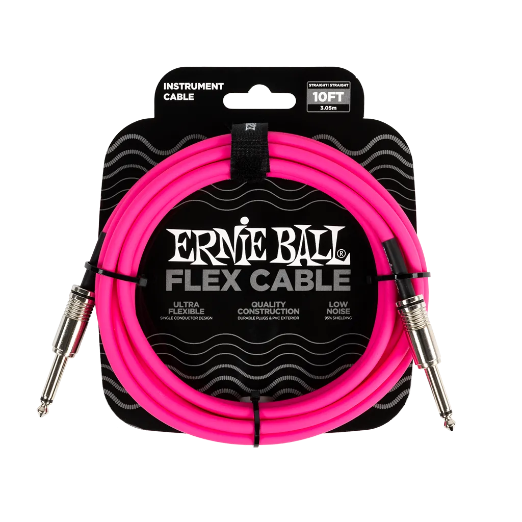 Ernie Ball (P06413) 10ft Flex Instrument Cable Pink