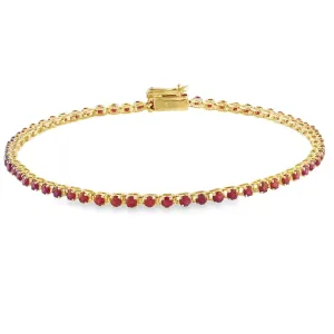 Fine Color Stone Tennis Bracelet