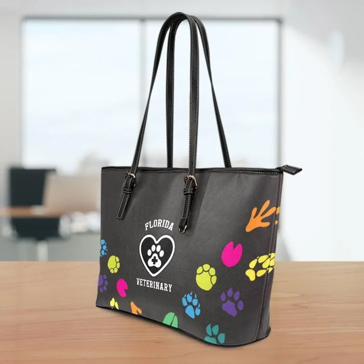 FL Veterinary Large Leather Tote Bag