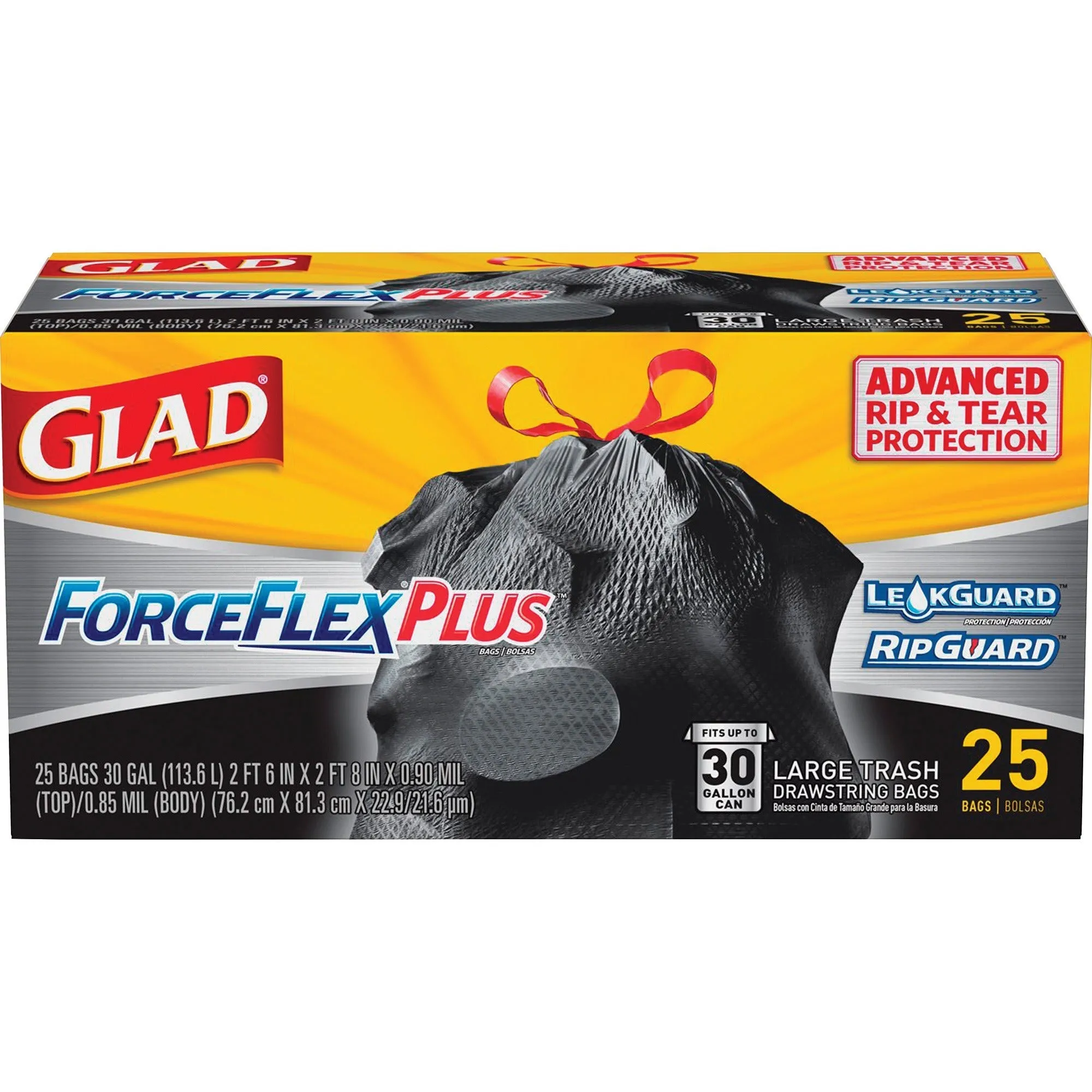 Glad ForceFlexPlus Drawstring Large Trash Bags