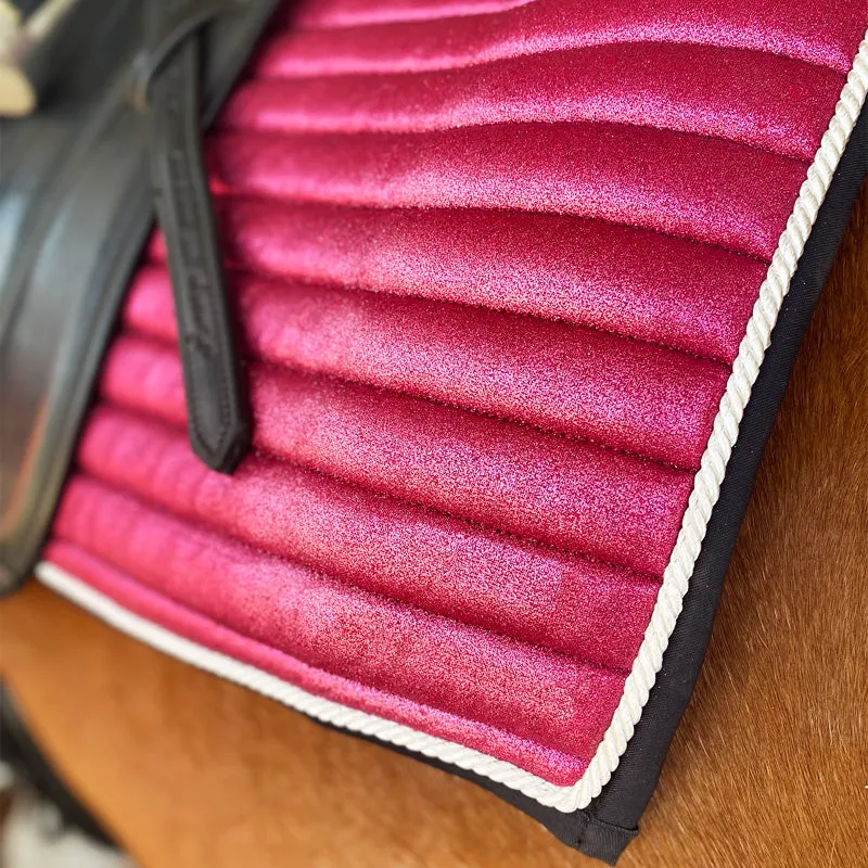 Glitter Mesh Sparkly Dressage Saddle Pad Hot Pink