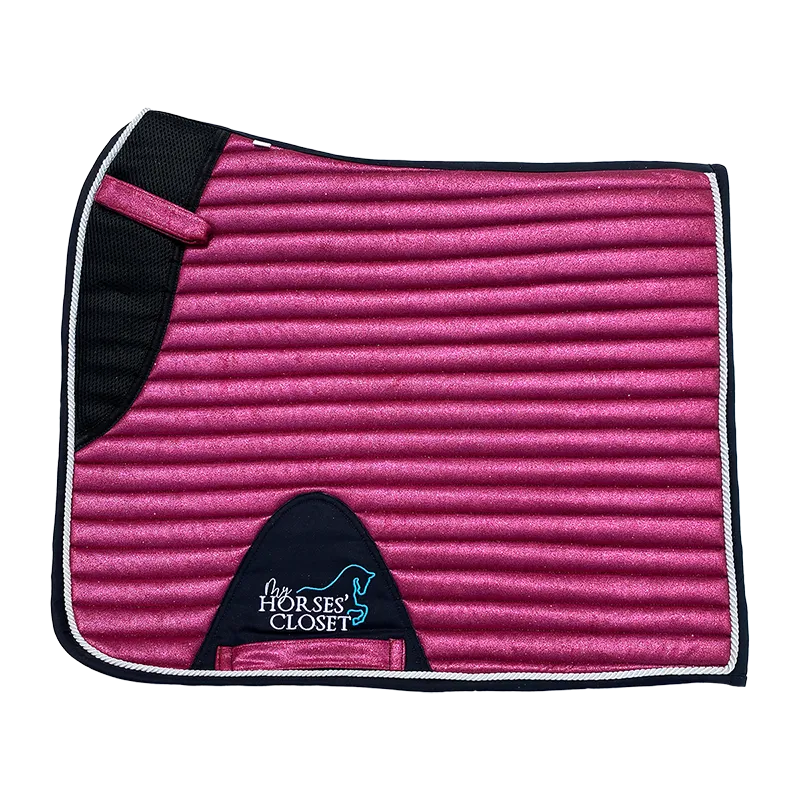 Glitter Mesh Sparkly Dressage Saddle Pad Hot Pink