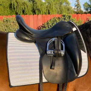 Glitter Mesh Sparkly Dressage Saddle Pad White Ice Snow