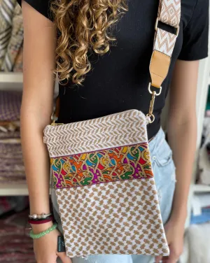 Gold and White Passport Pouch
