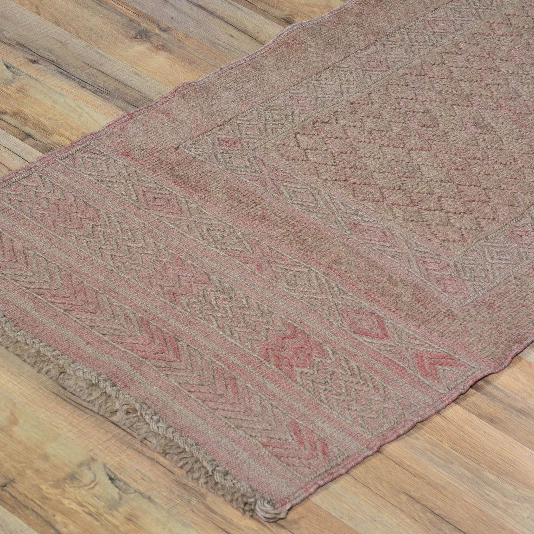 Hand-Knotted And Soumak Afghan Mashwani Tribal Rug (Size 2.0 X 8.0) Cwrsf-1935