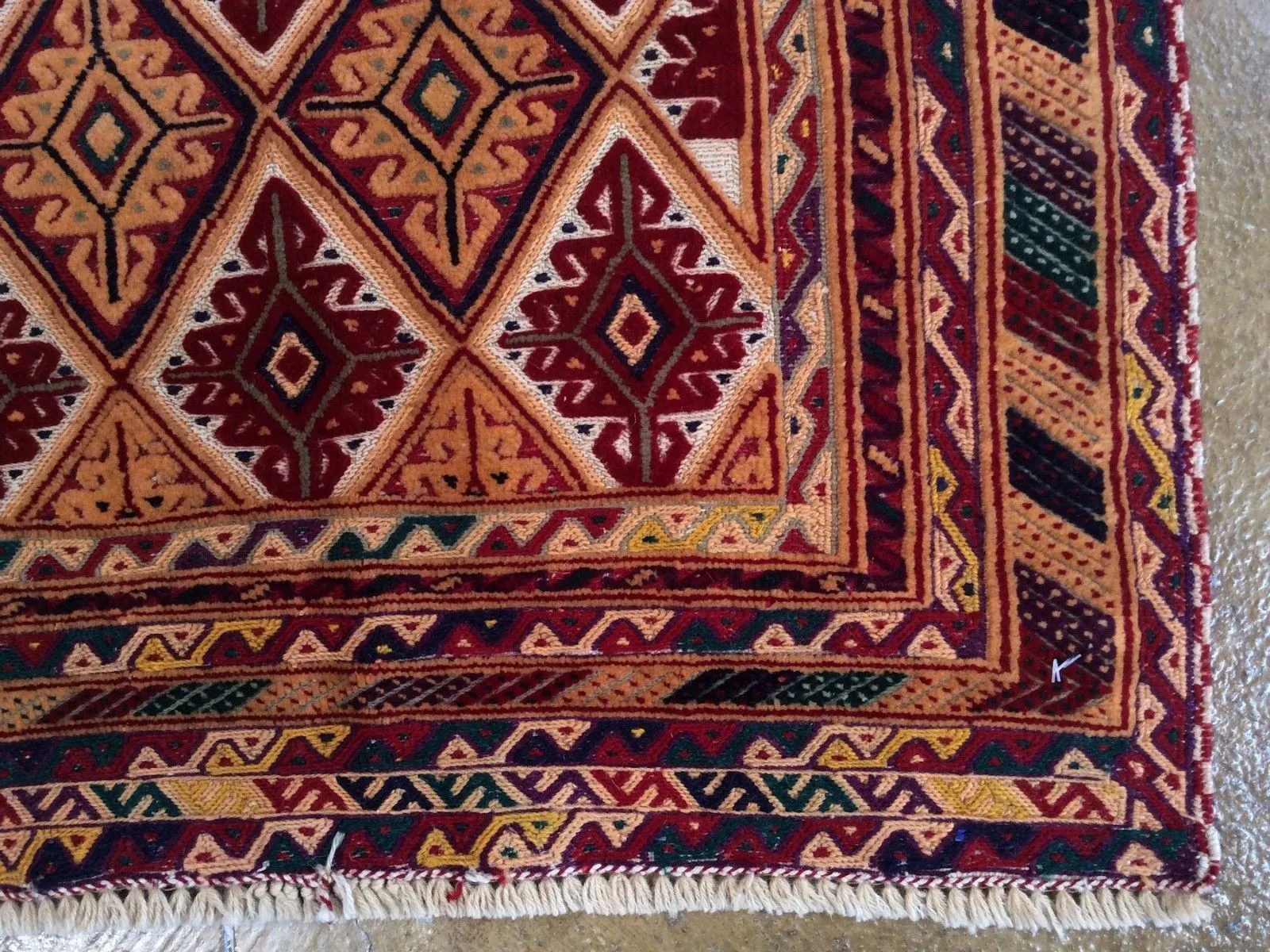 Hand-Knotted And Soumak Handmade Tribal Afghan Wool Mashwani Rug (Size 3.3 X 5.0) Brrsf-897