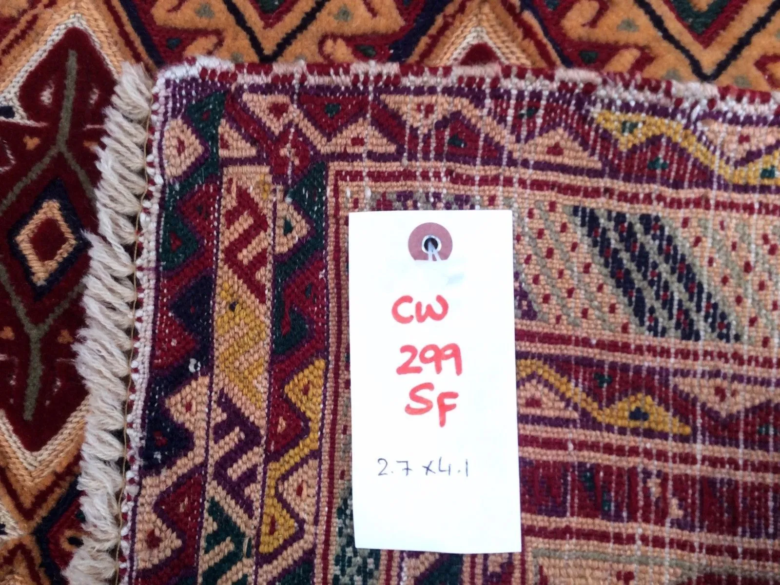 Hand-Knotted And Soumak Handmade Tribal Afghan Wool Mashwani Rug (Size 3.3 X 5.0) Brrsf-897