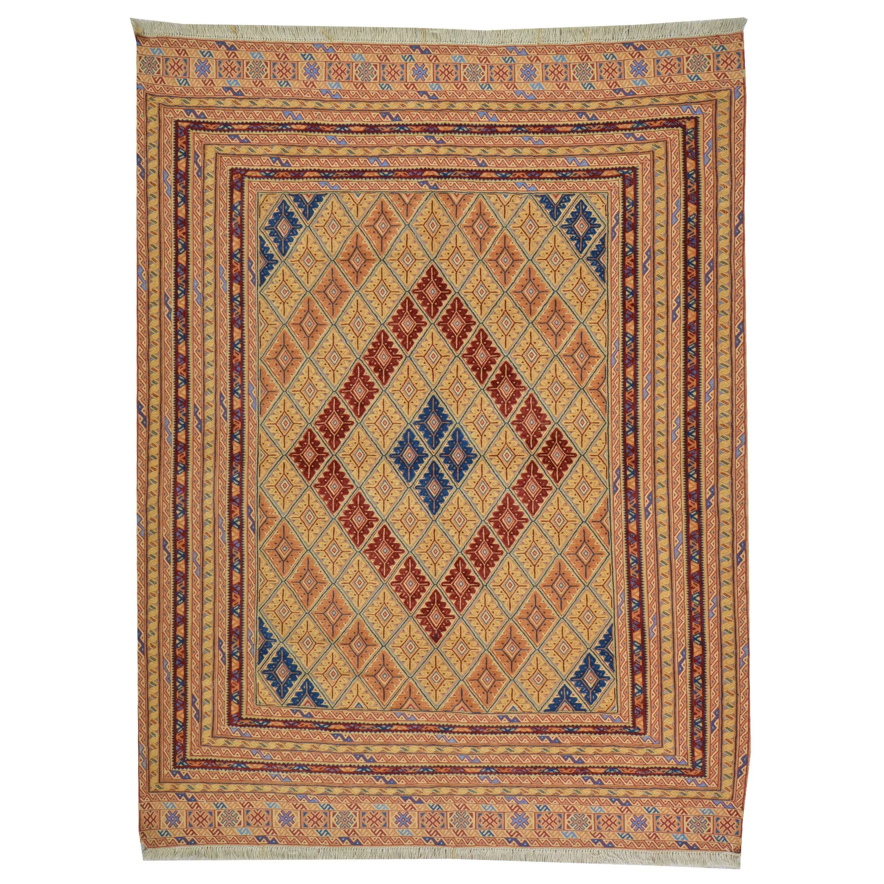 Hand-Knotted And Soumak Tribal Handmade Wool Rug (Size 5.2 X 6.11) Cwral-9990