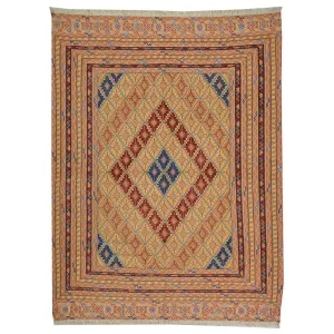 Hand-Knotted And Soumak Tribal Handmade Wool Rug (Size 5.2 X 6.11) Cwral-9990