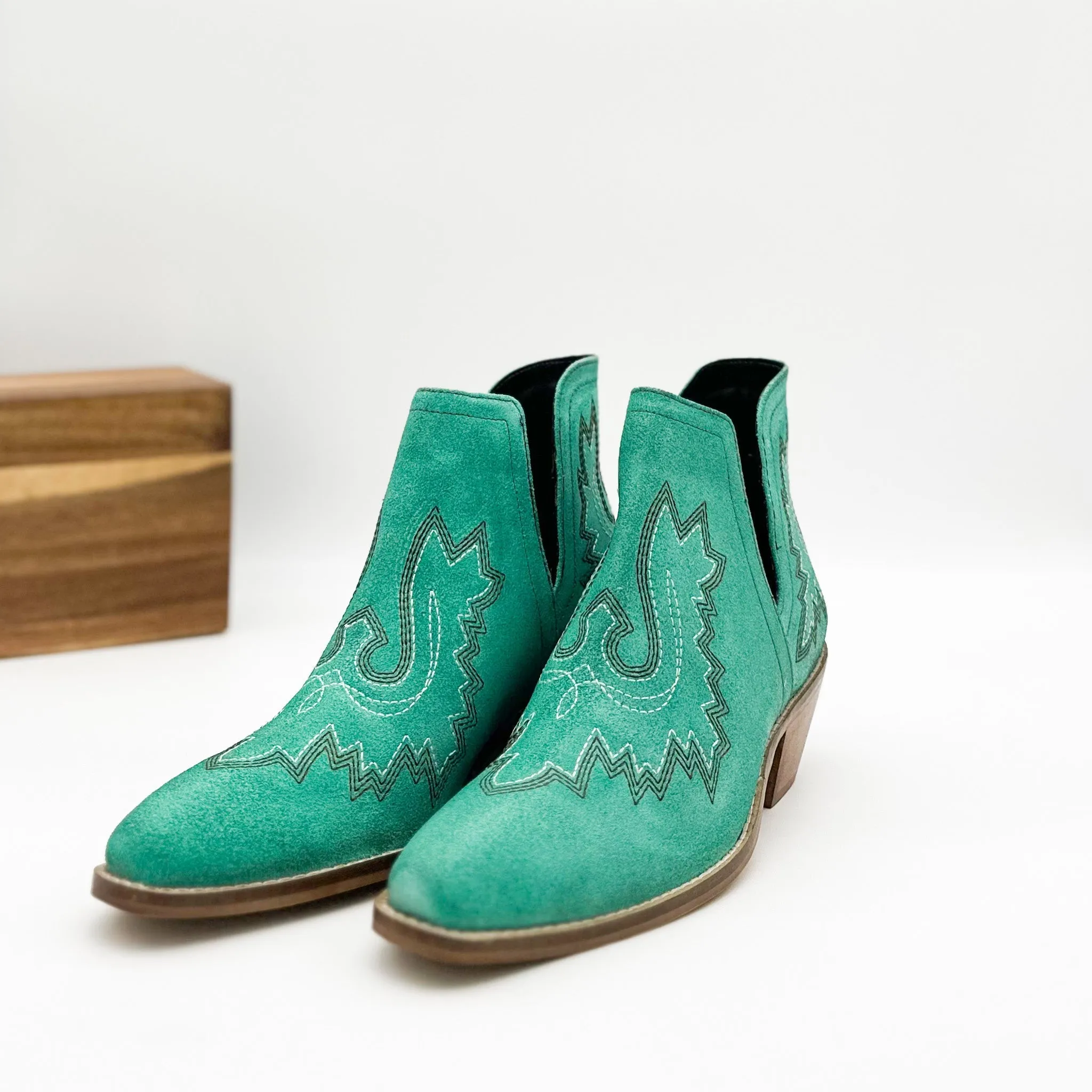 Hazel Blues® |  Kickin' Booties in Turquoise Suede
