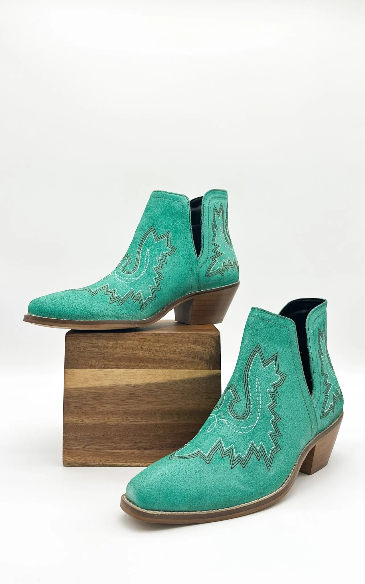 Hazel Blues® |  Kickin' Booties in Turquoise Suede