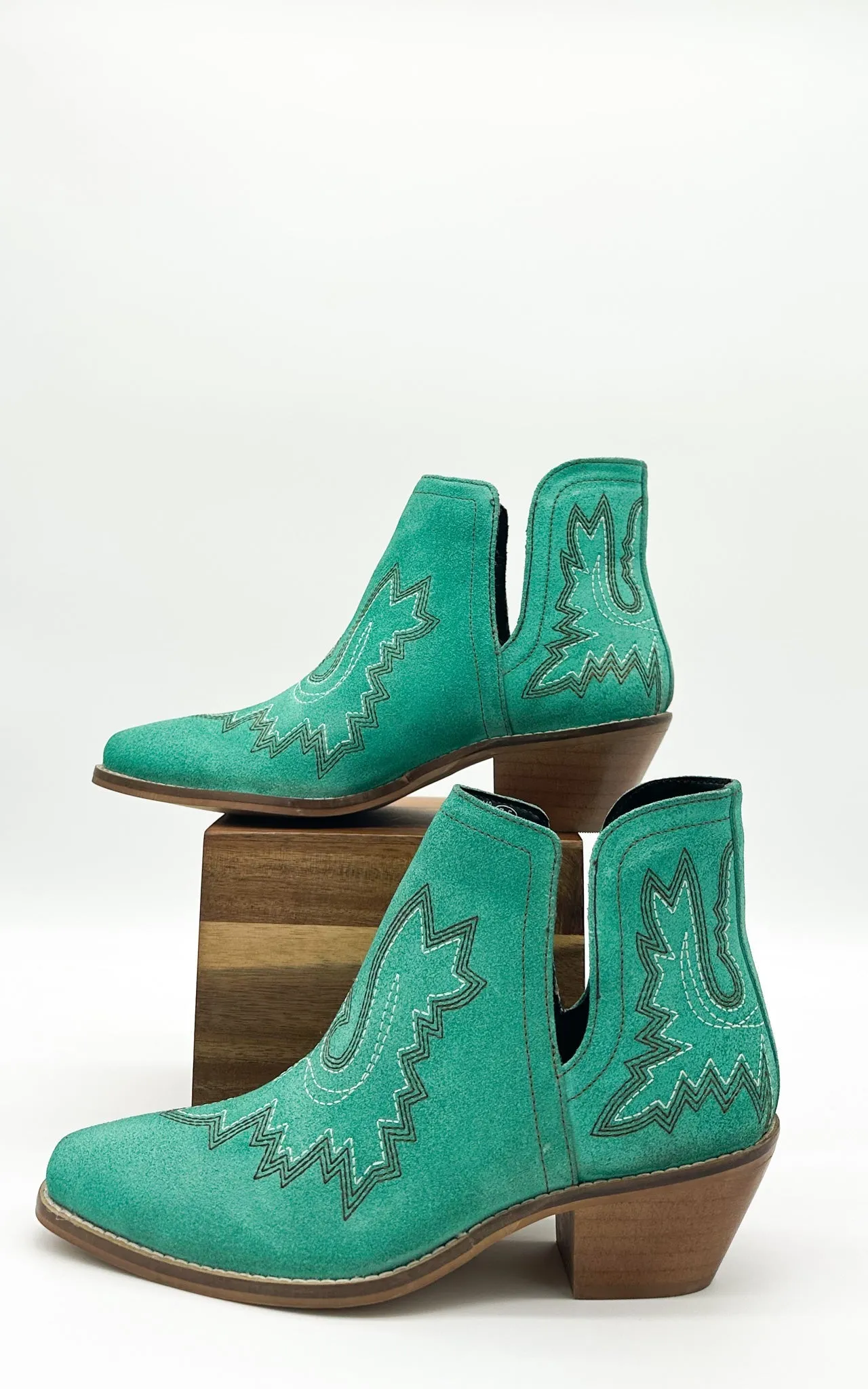 Hazel Blues® |  Kickin' Booties in Turquoise Suede