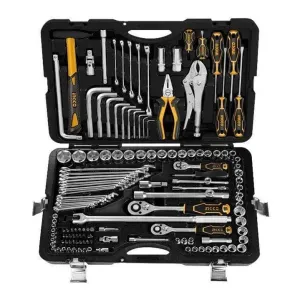 Ingco 142 Pieces Combination Tool Set with Sockets, Ratchets, and Wrenches - HKTHP21421