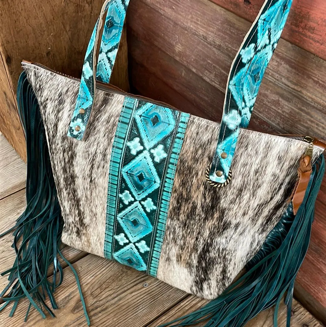 June - Light Brindle w/ Turquoise Matrix Navajo